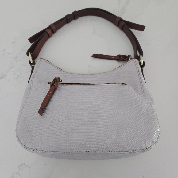 Dooney & Bourke Satchel Lizard Embossed Leather Small Kiley Hobo Handbag Lilac - Picture 8 of 11